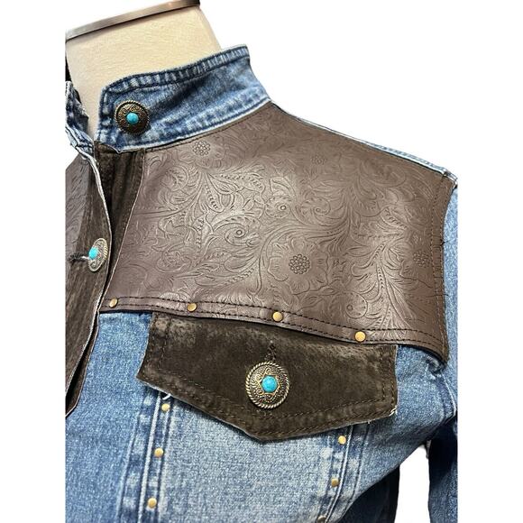 DG2 by Diane Gilman 1X Western Denim Jean Jacket - Picture 8 of 11